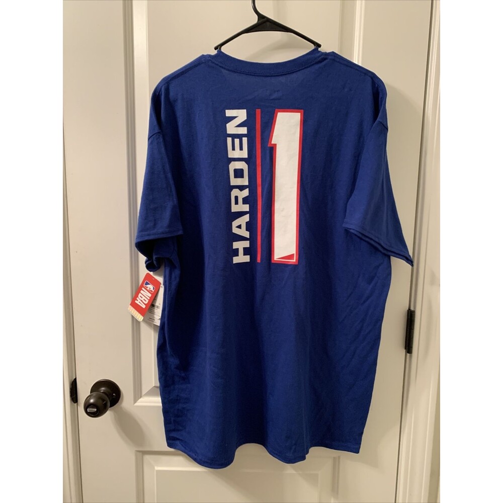 Philadelphia 76ers Harden #1 NBA T-Shirt Men's Size XL Blue - Picture 7 of 8